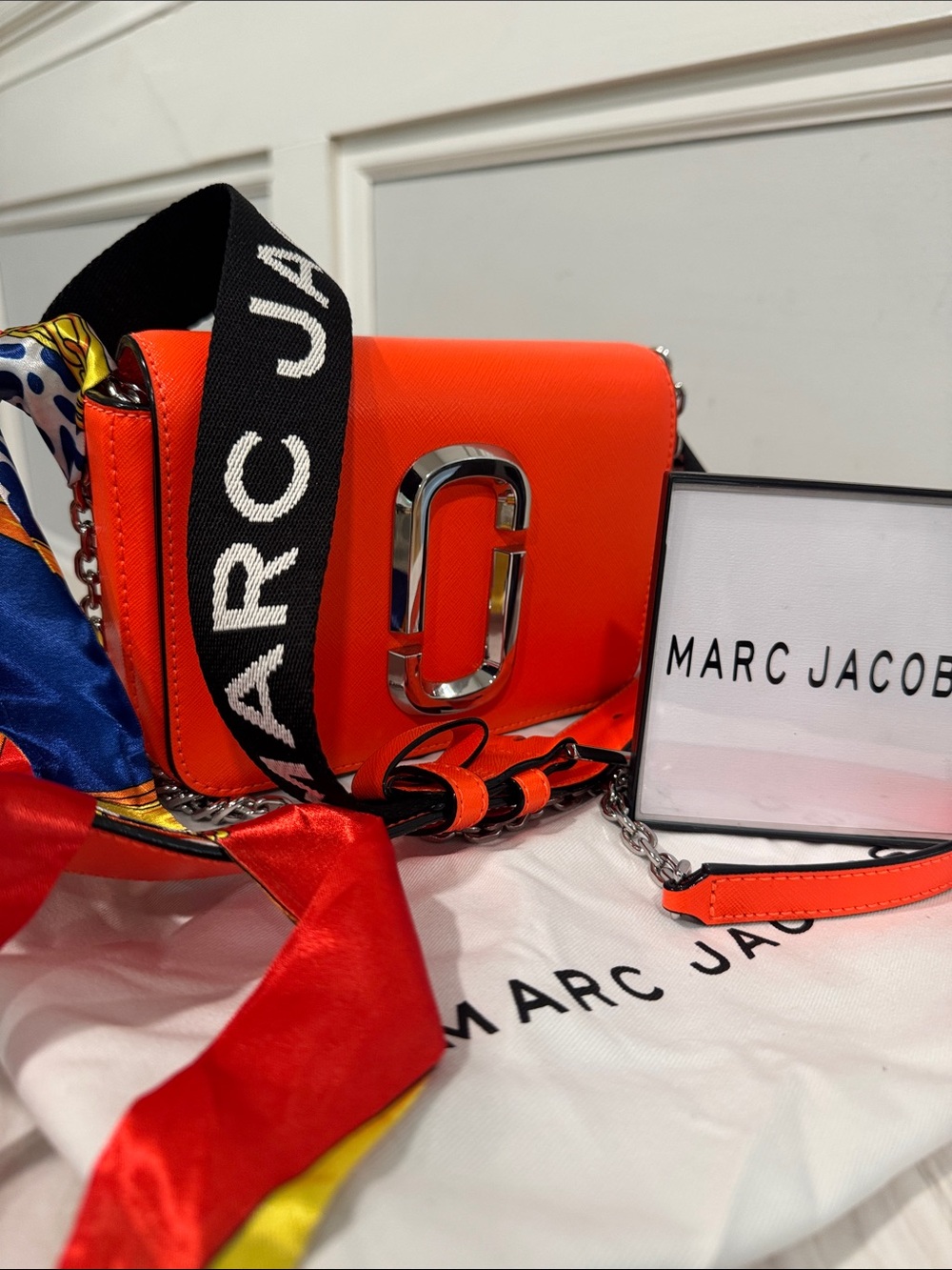 Marc Jacobs Bag Snapshot Small Crossbody Fanny Pack Belt Bag Orange Logo Strap